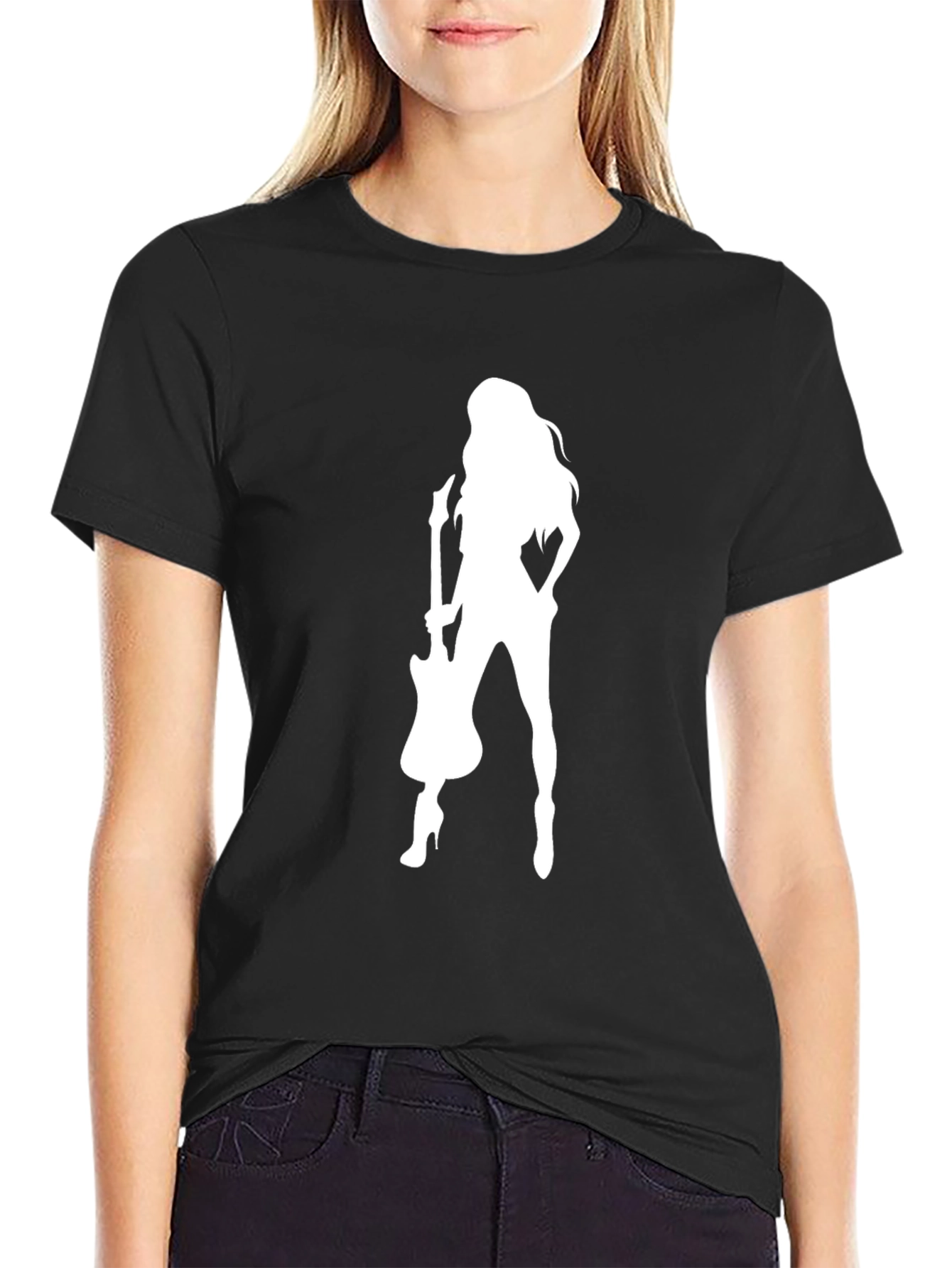 Guitar Girl Graphic Tee - Rocker T-Shirt