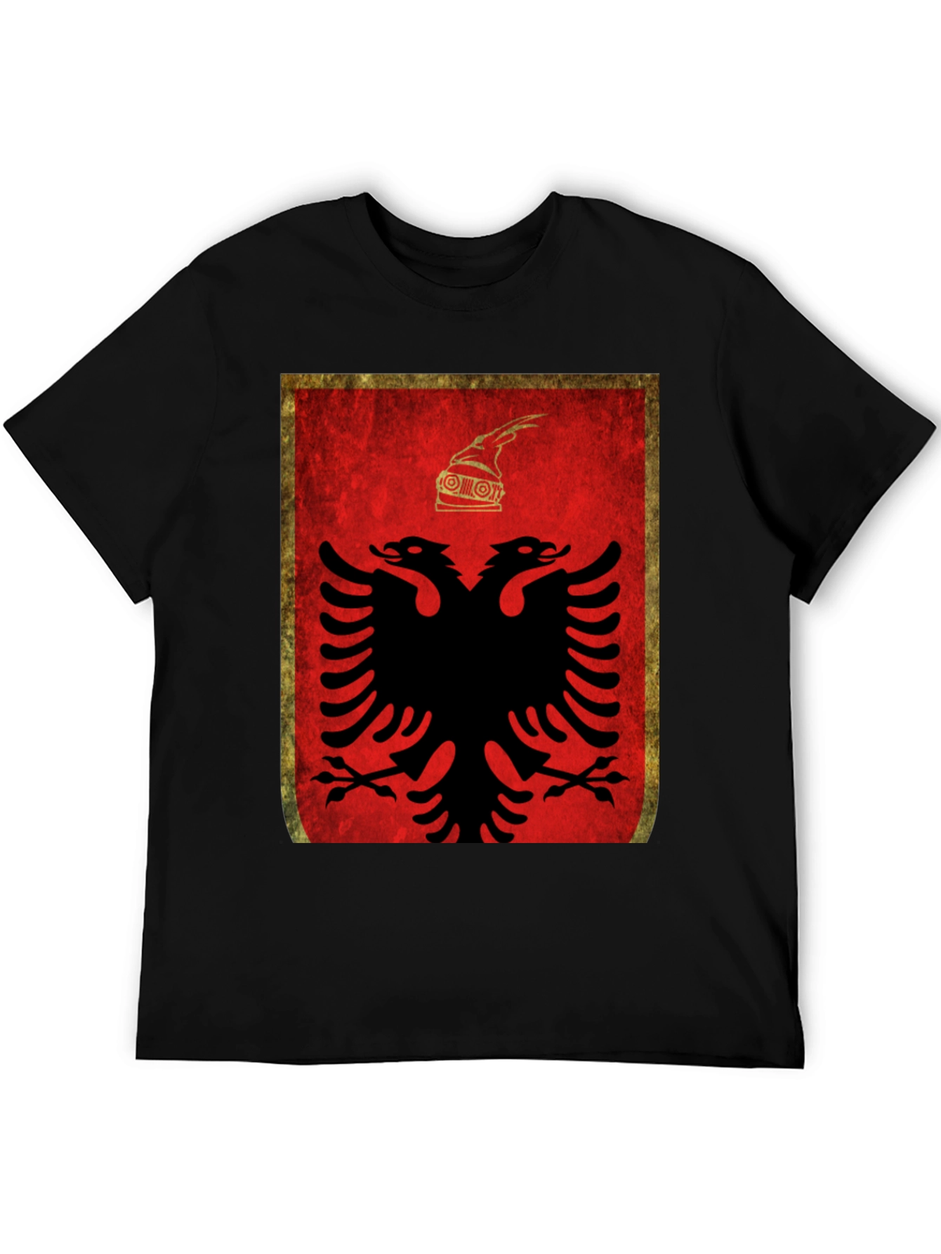 Albanian Flag Graphic Tee - Black