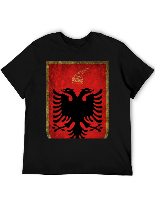 Albanian Flag Graphic Tee - Black