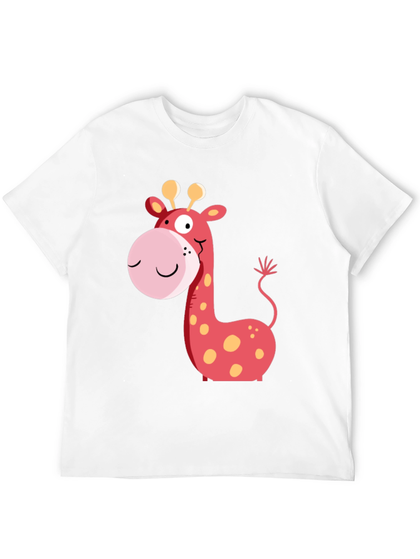 Giraffe Graphic Tee - Black Cotton Casual Wear