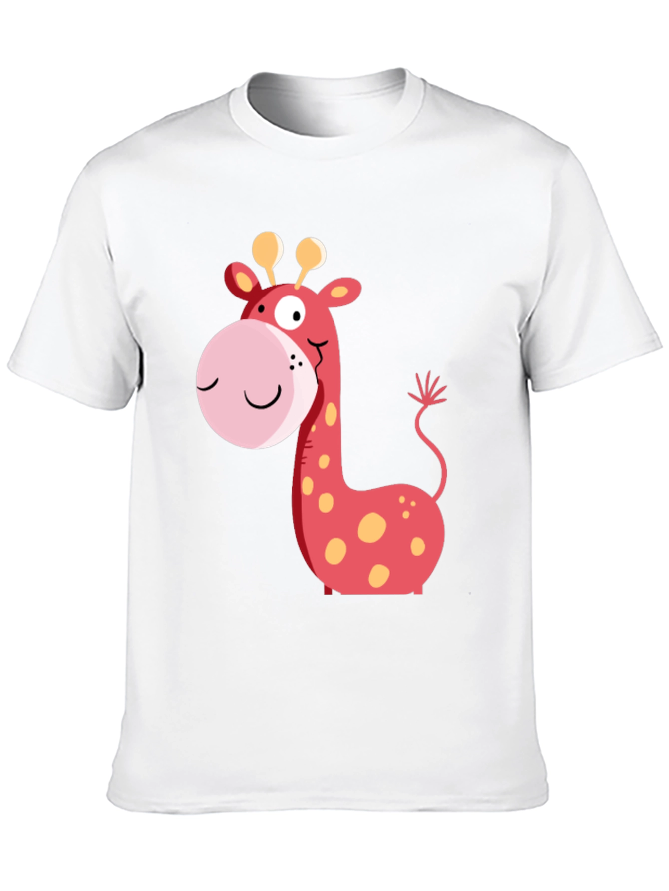 Giraffe Graphic Tee - Black Cotton Casual Wear