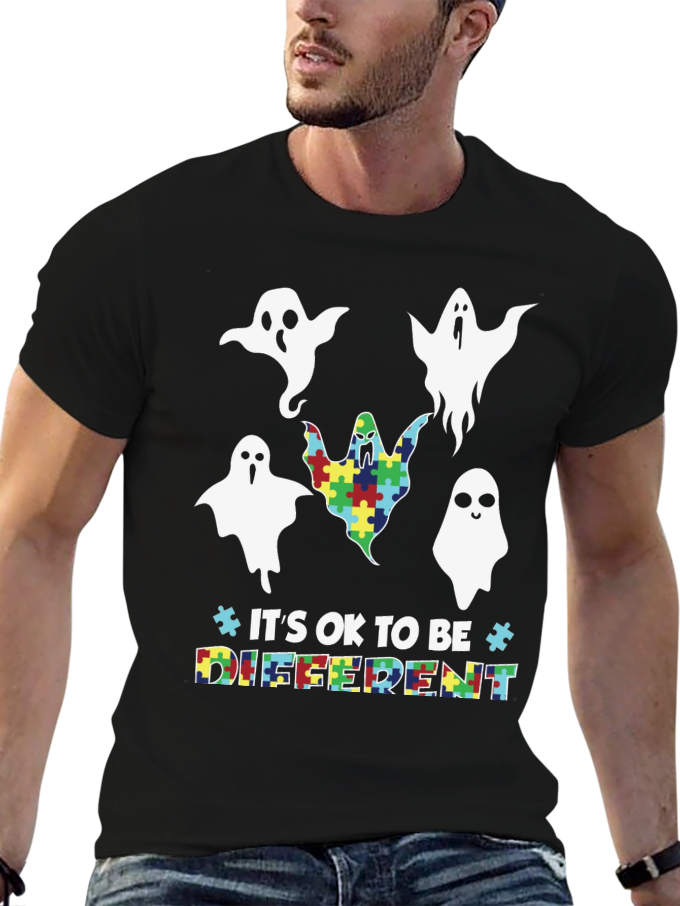 Autism Awareness Ghost Graphic Tee