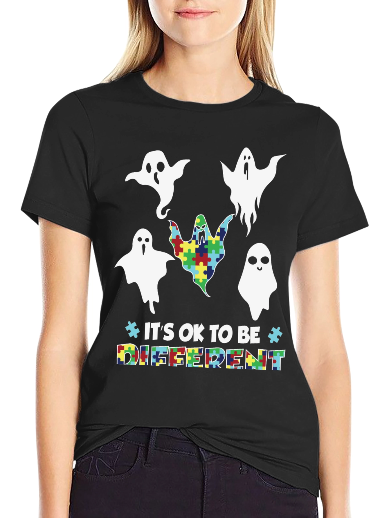 Autism Awareness Ghost Graphic Tee
