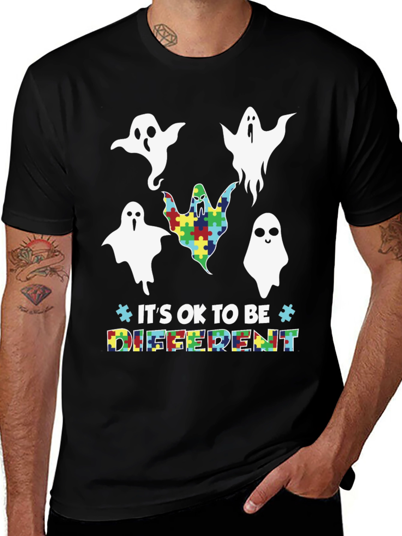 Autism Awareness Ghost Graphic Tee