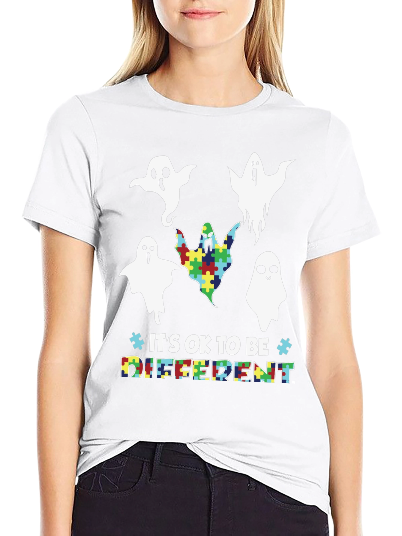 Autism Awareness Ghost Graphic Tee