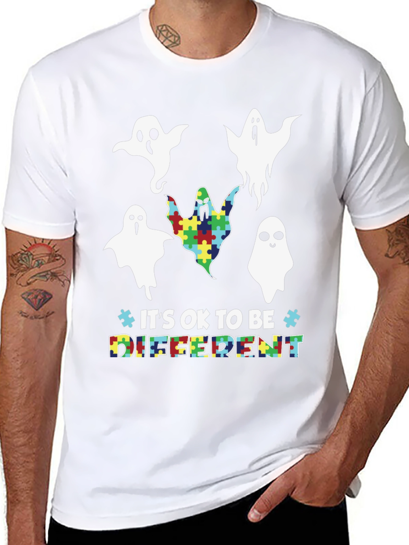 Autism Awareness Ghost Graphic Tee