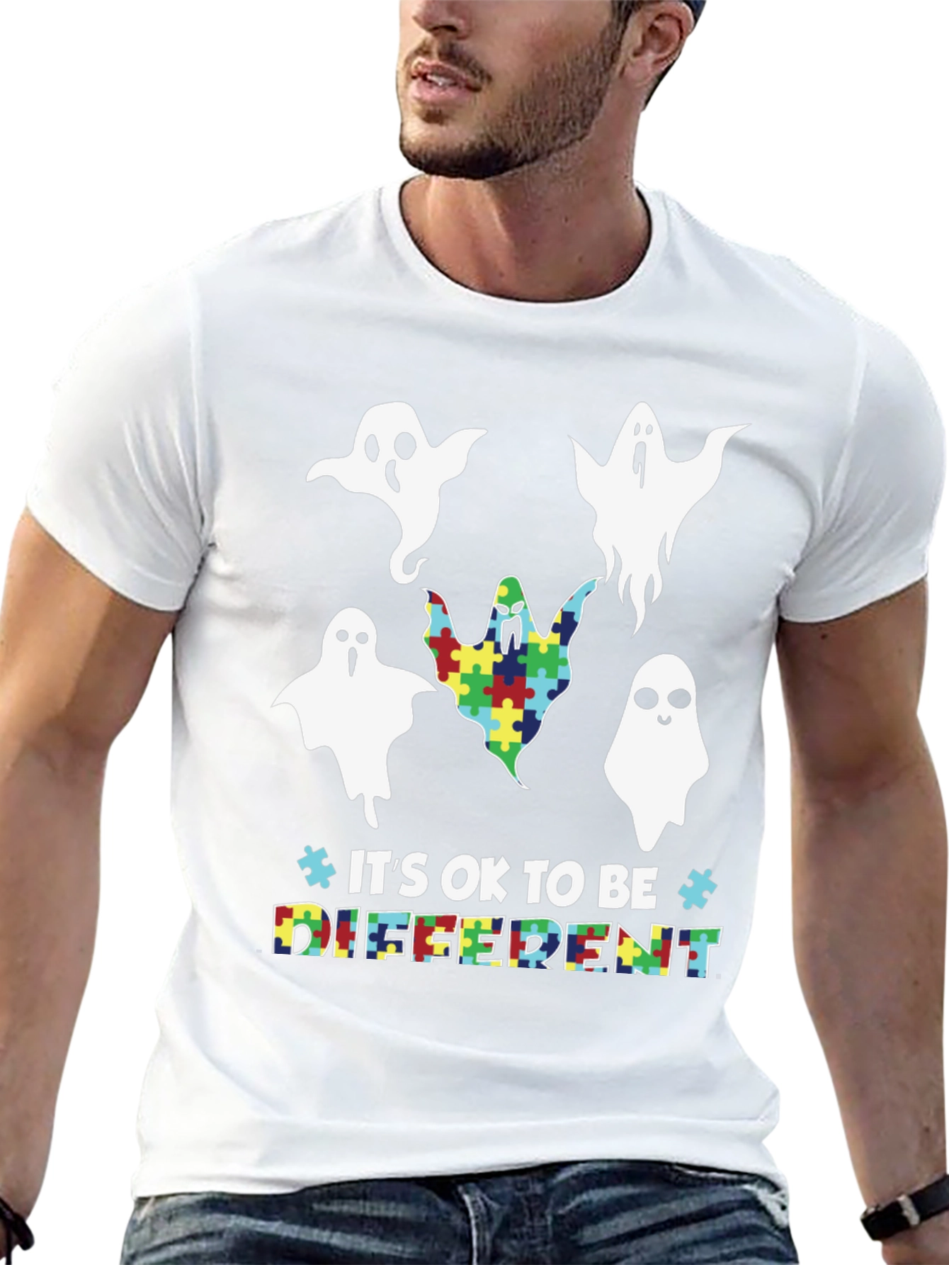 Autism Awareness Ghost Graphic Tee