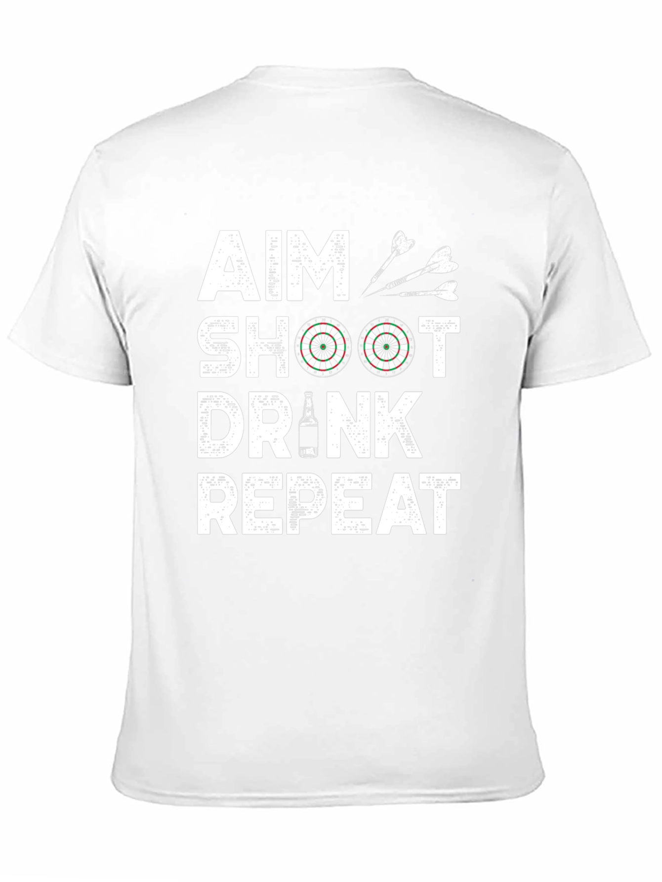 Aim Shoot Drink Repeat Mens Black Graphic Tee