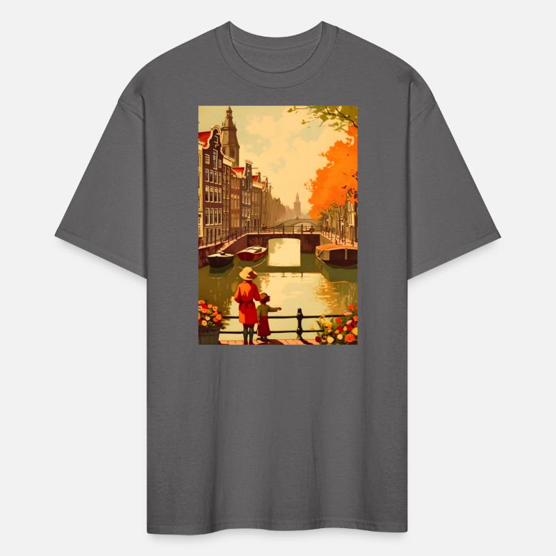 Vintage Amsterdam Canal Travel Poster