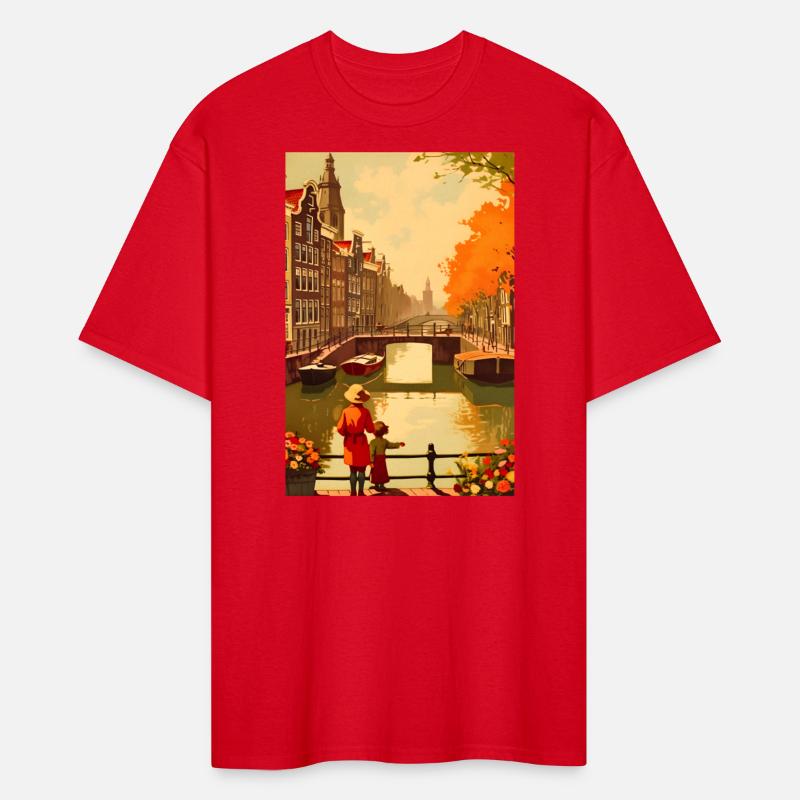 Vintage Amsterdam Canal Travel Poster