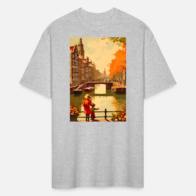 Vintage Amsterdam Canal Travel Poster