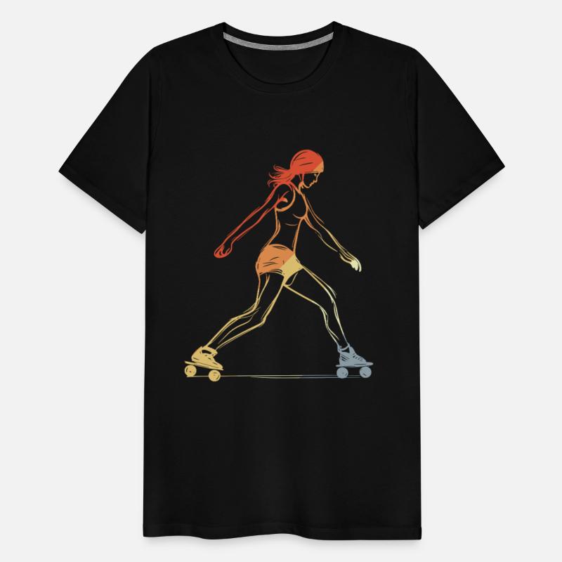 Vintage Female Roller Skater Sketch