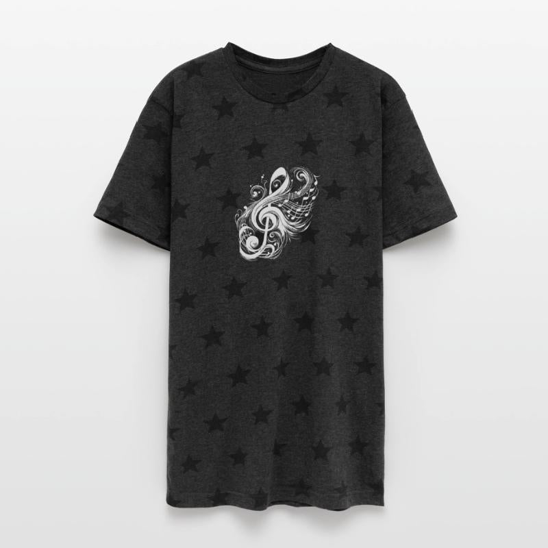 Vintage Music Clef With Wild Notes