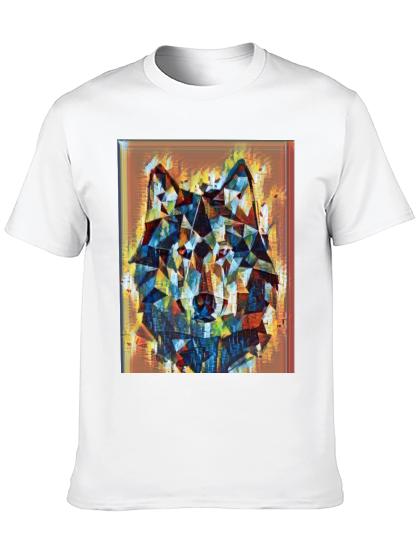 Geometric Wolf Graphic Black Tee
