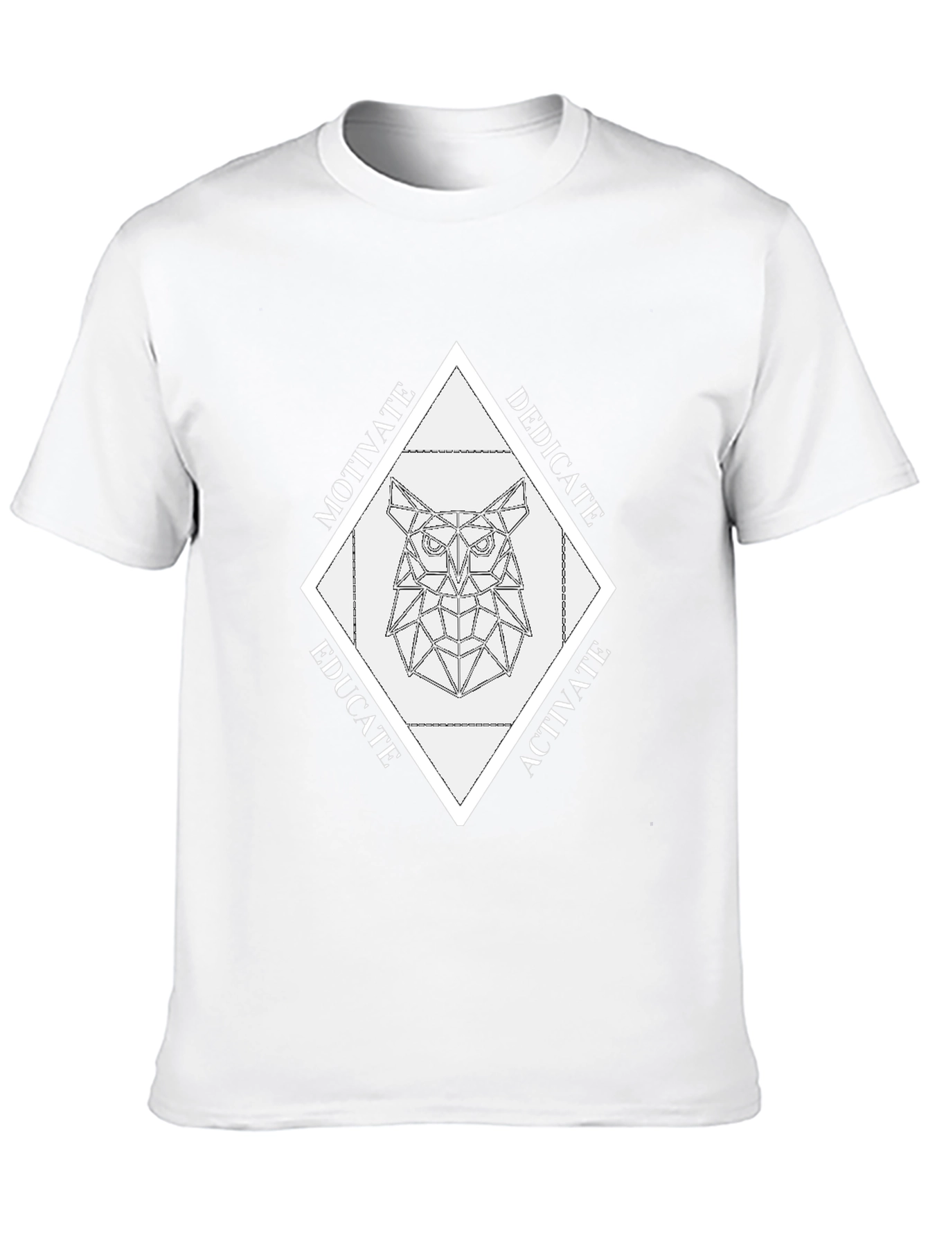 Geometric Owl Graphic Tee - Motivate Dedicate Educate Activate