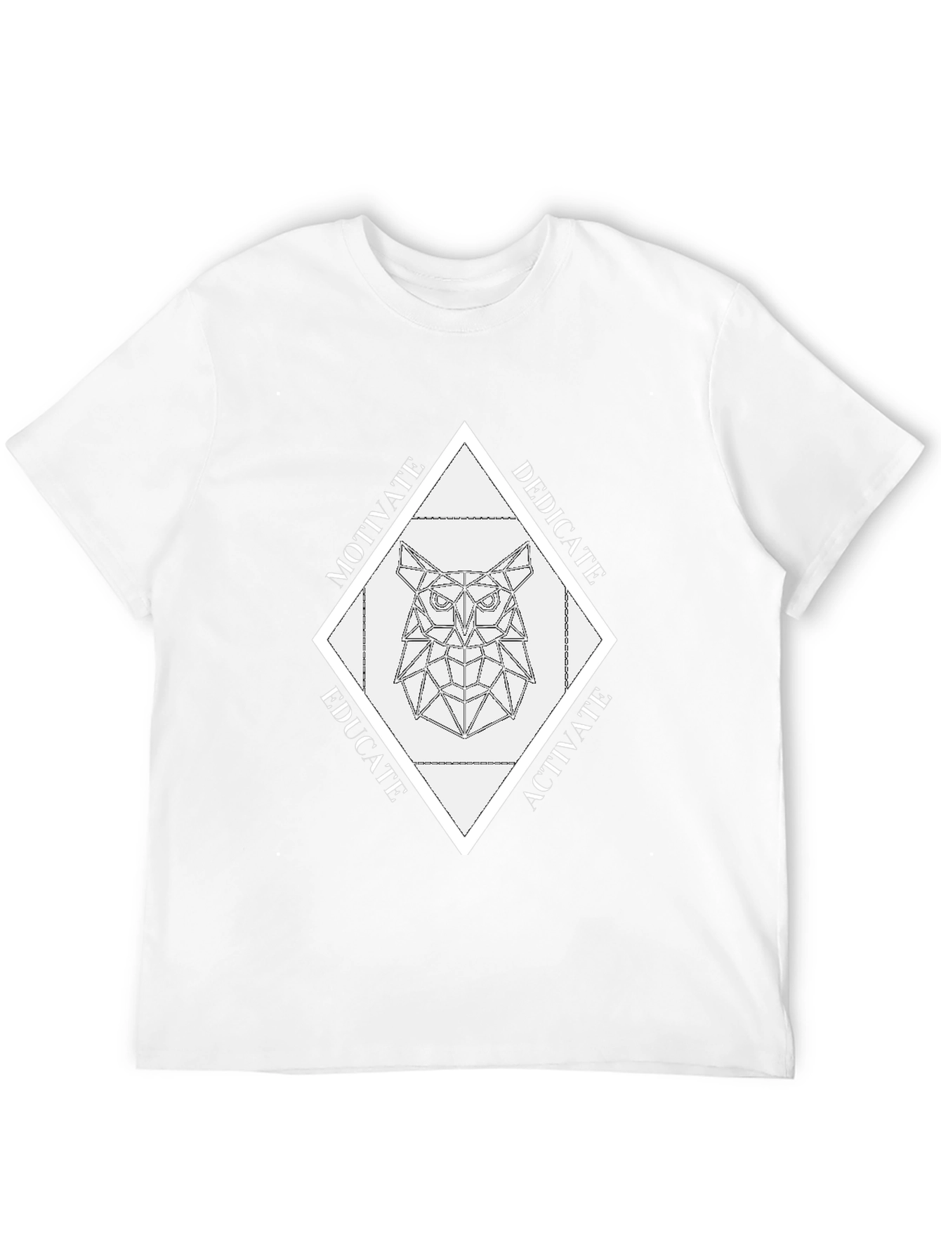 Geometric Owl Graphic Tee - Motivate Dedicate Educate Activate