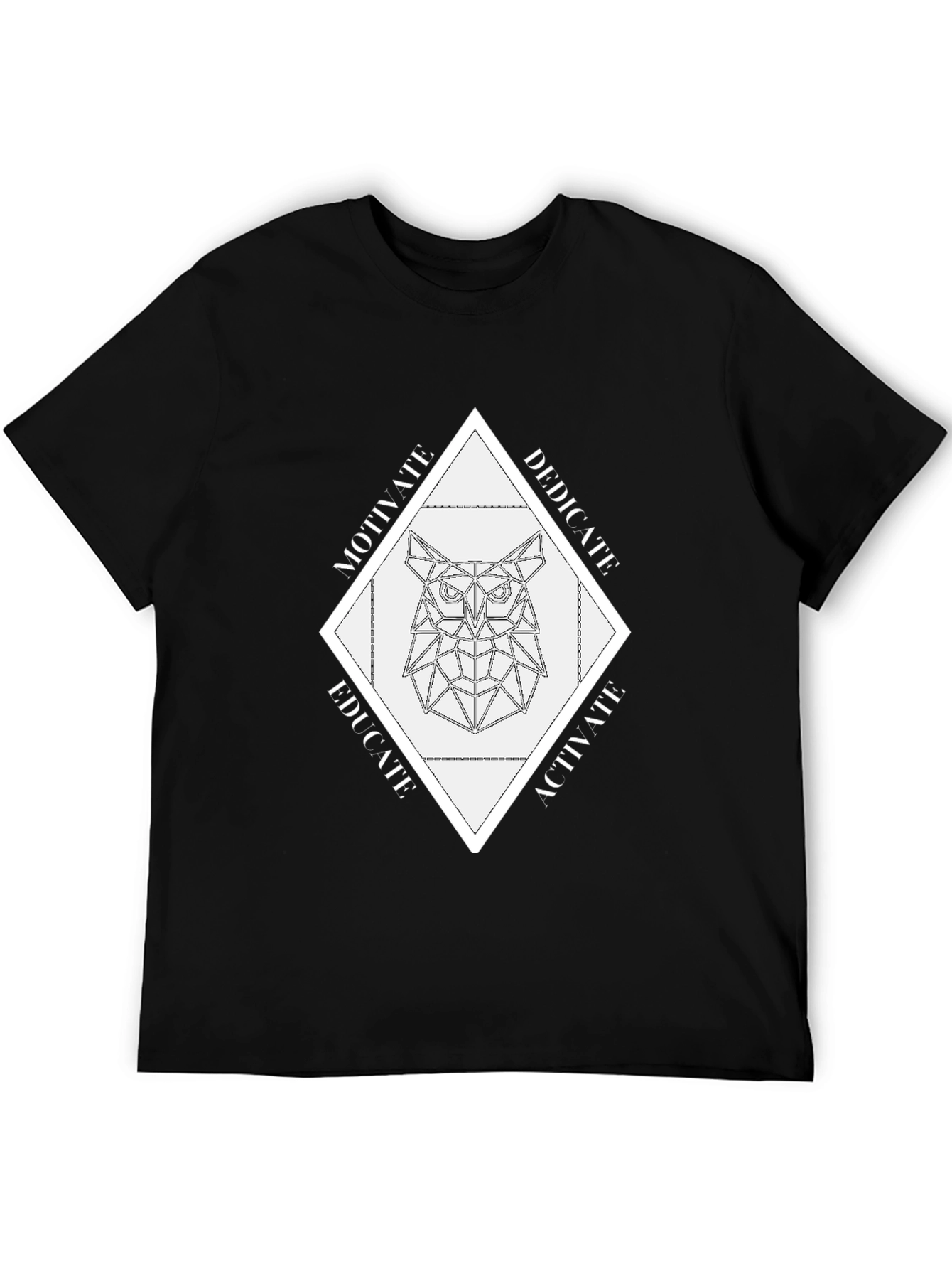 Geometric Owl Graphic Tee - Motivate Dedicate Educate Activate