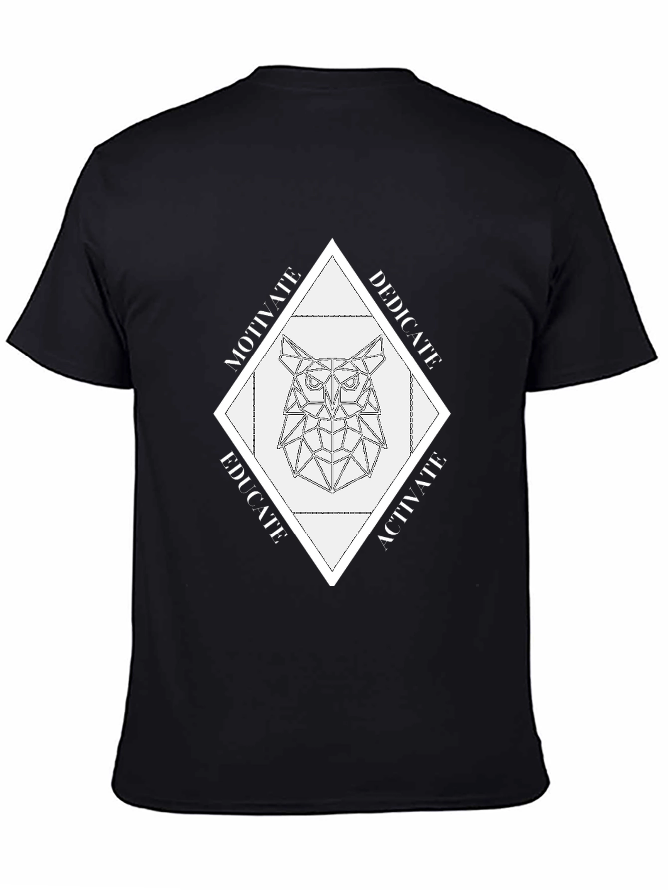 Geometric Owl Graphic Tee - Motivate Dedicate Educate Activate