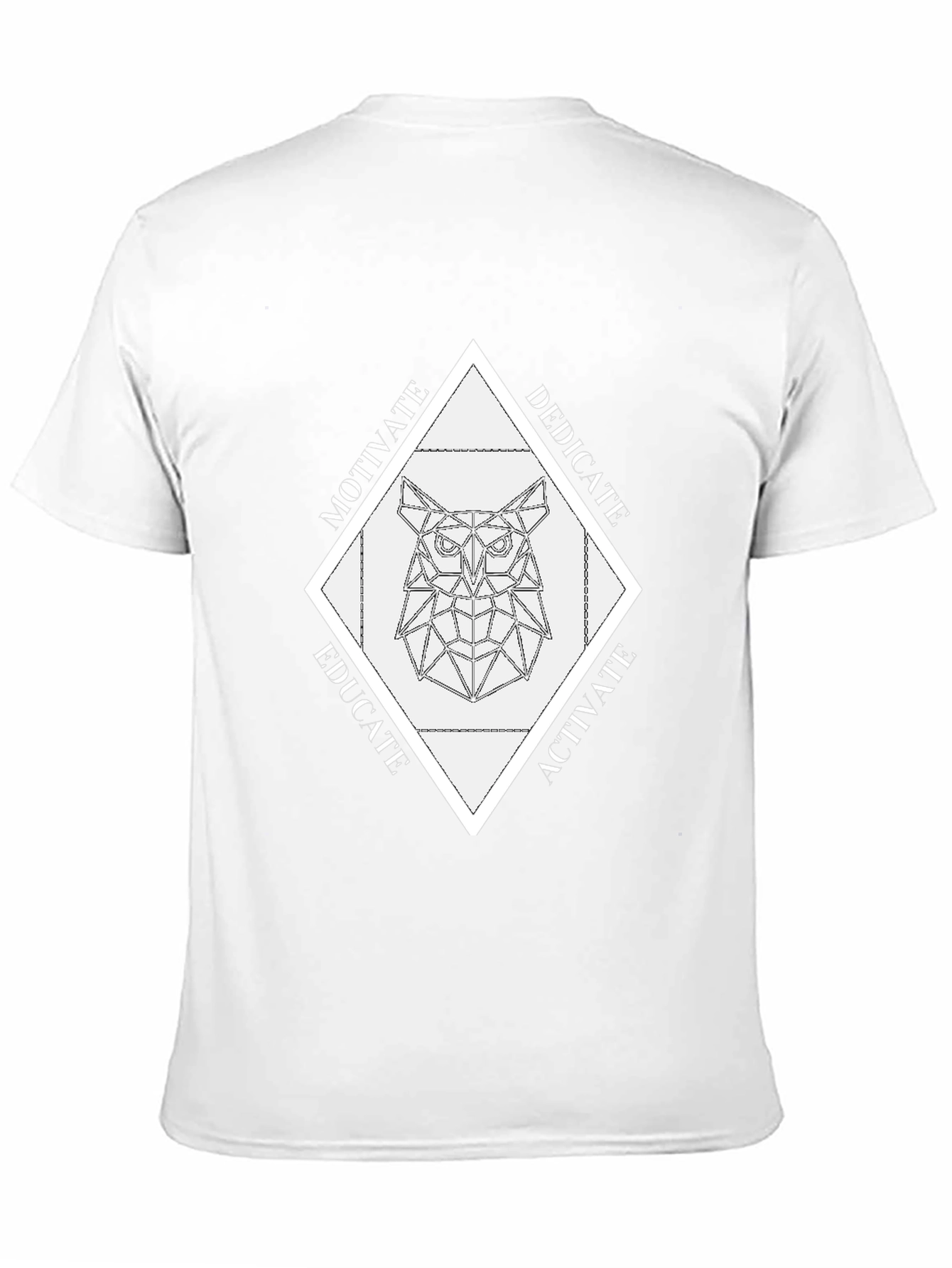 Geometric Owl Graphic Tee - Motivate Dedicate Educate Activate