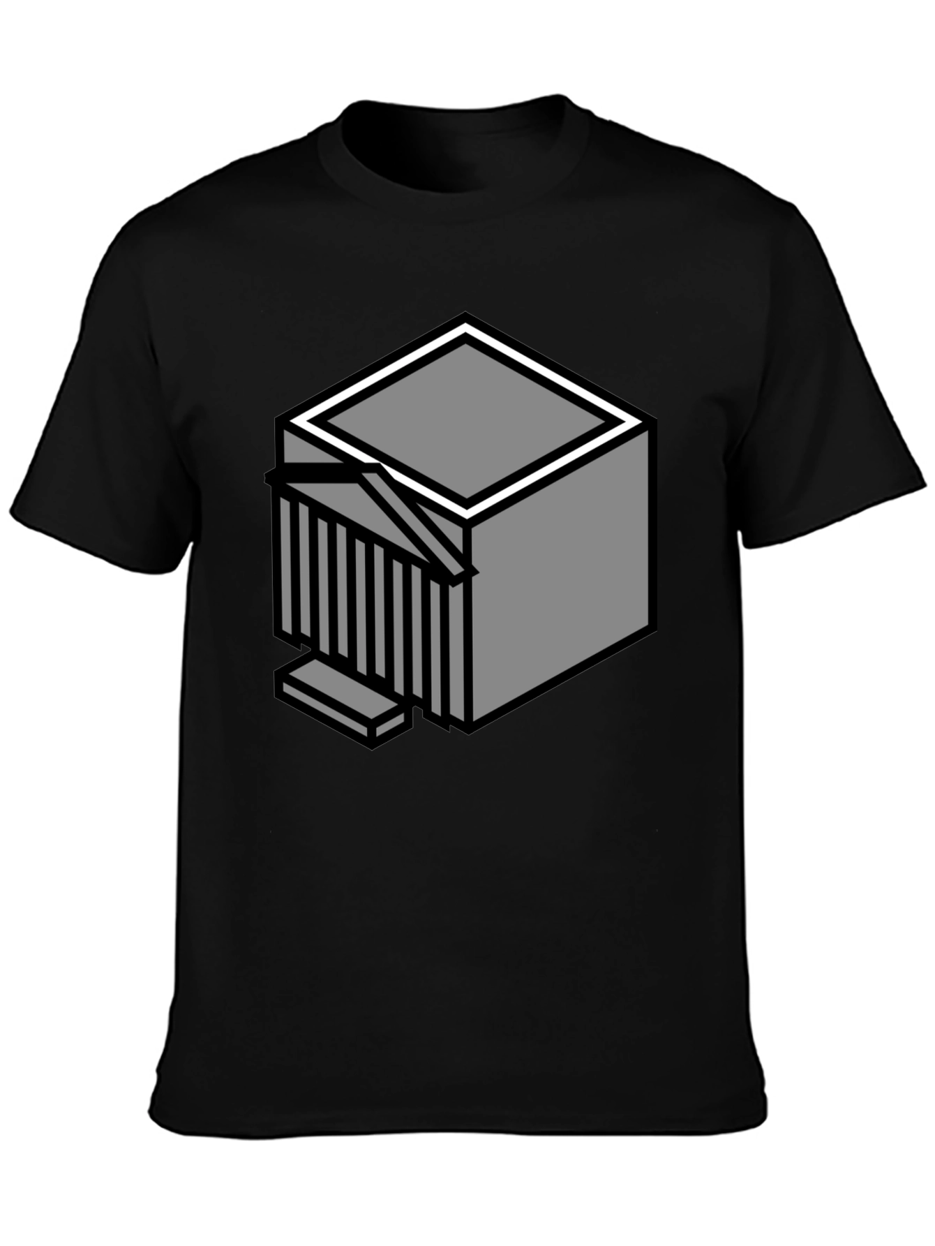 Geometric Cube Graphic T-Shirt - Modern Style