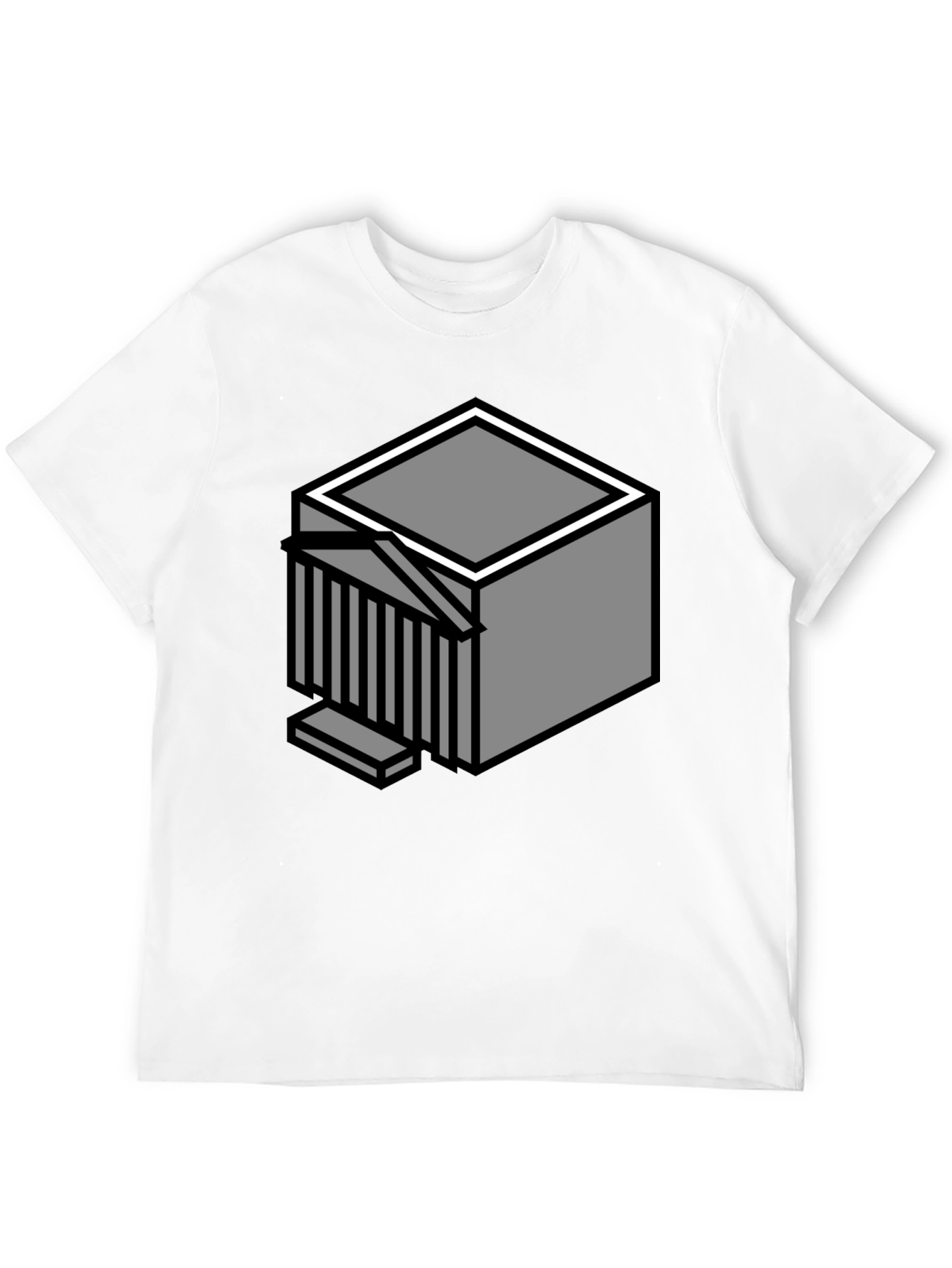 Geometric Cube Graphic T-Shirt - Modern Style