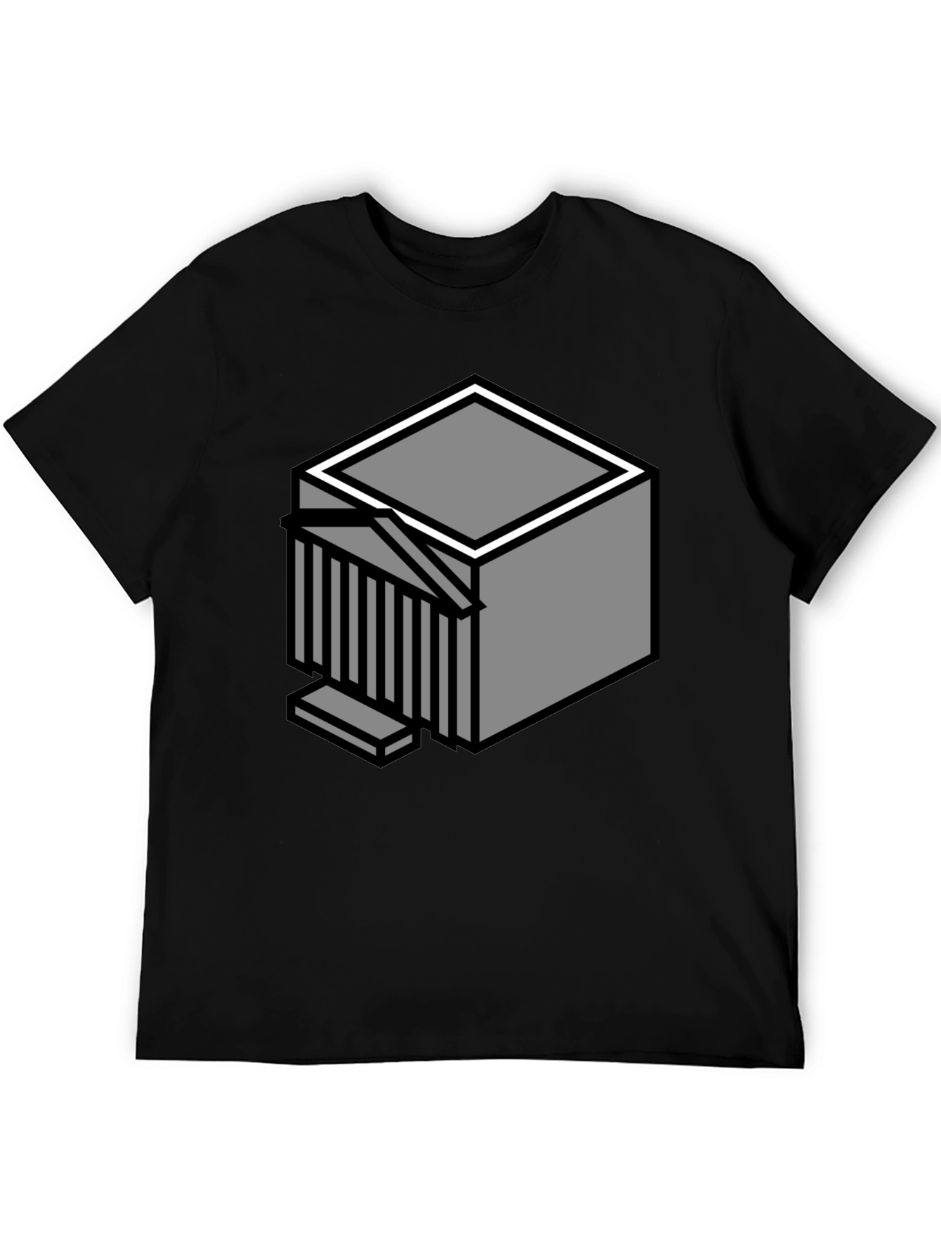 Geometric Cube Graphic T-Shirt - Modern Style