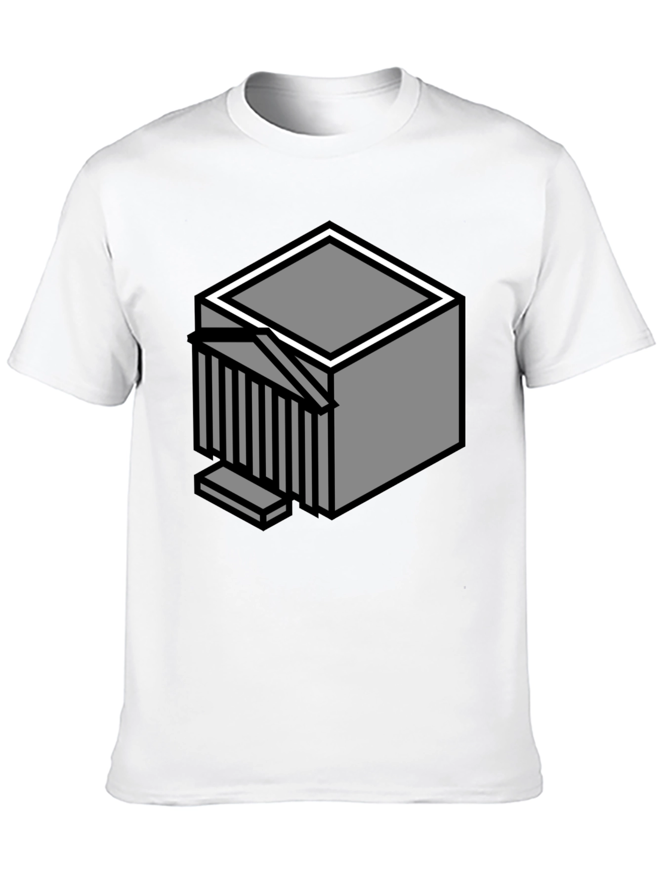 Geometric Cube Graphic T-Shirt - Modern Style