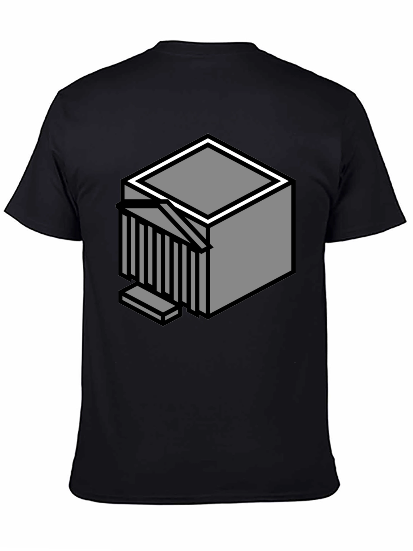 Geometric Cube Graphic T-Shirt - Modern Style