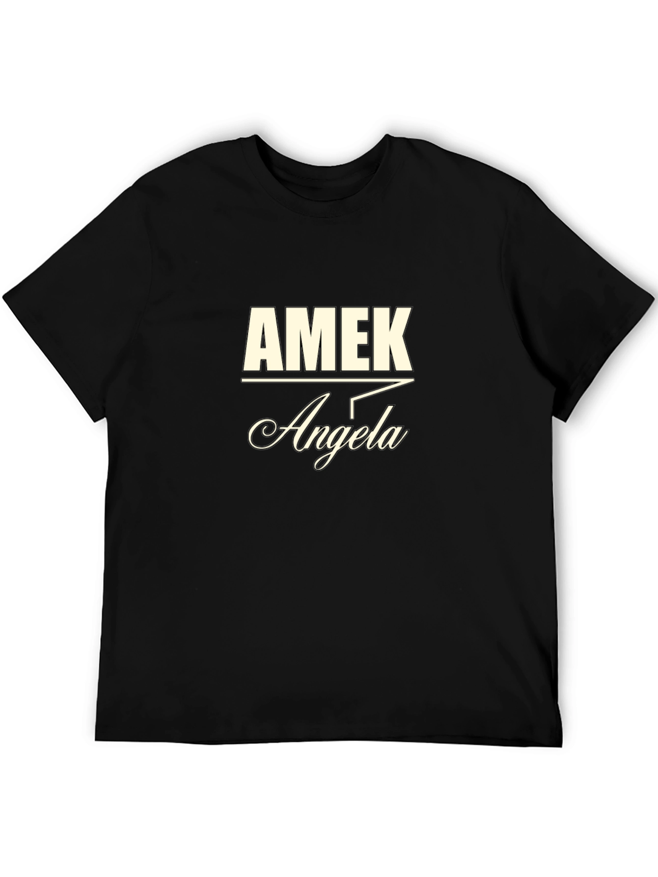 AMEK Angela Custom Printed Black T-Shirt