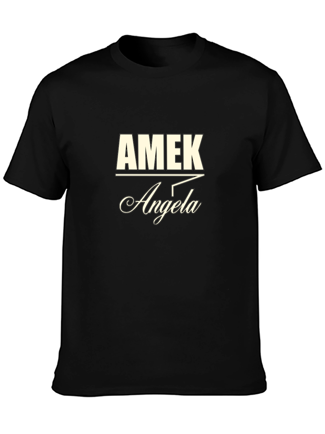 AMEK Angela Custom Printed Black T-Shirt