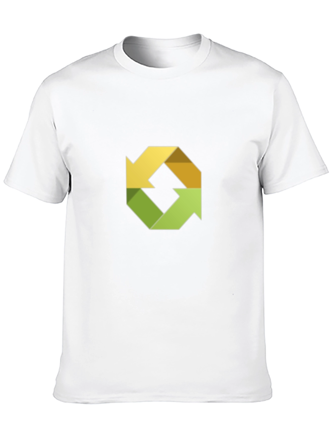 Abstract Arrow Recycle Design Black T-Shirt