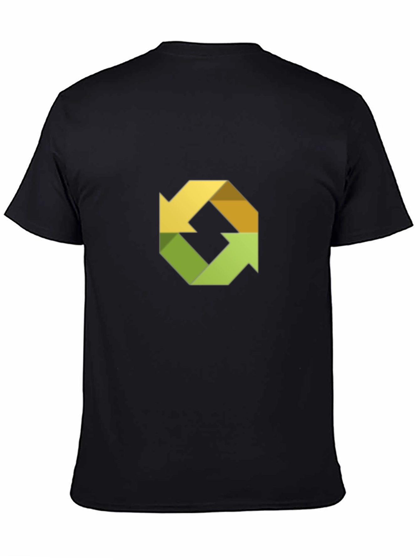 Abstract Arrow Recycle Design Black T-Shirt
