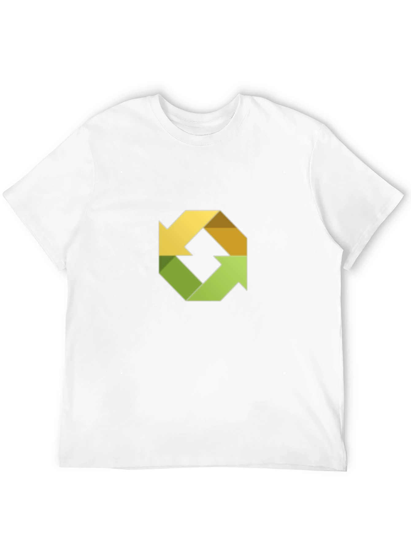 Abstract Arrow Recycle Design Black T-Shirt