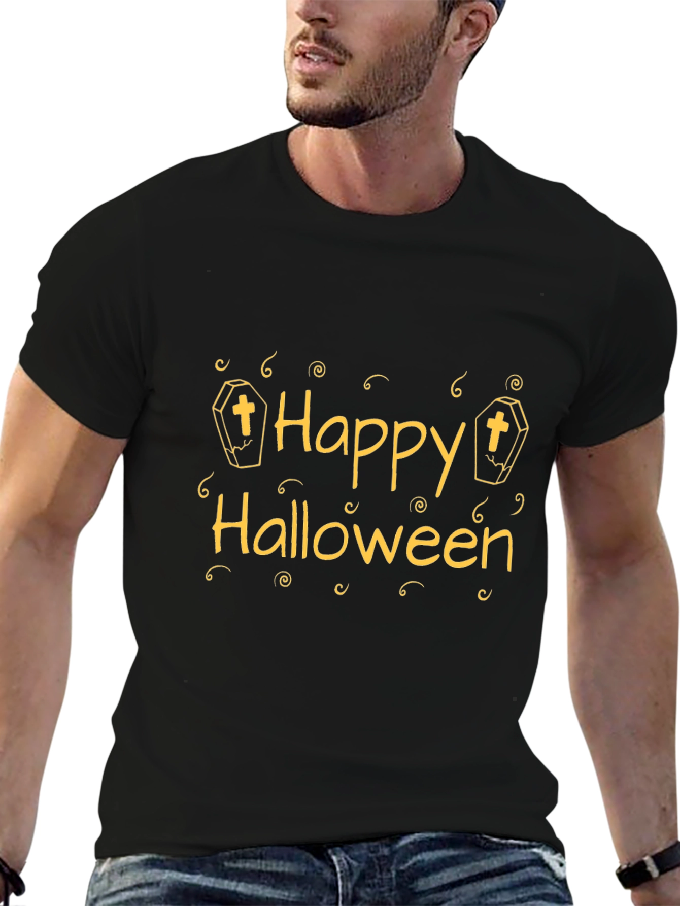Happy Halloween Graphic Tee - Black