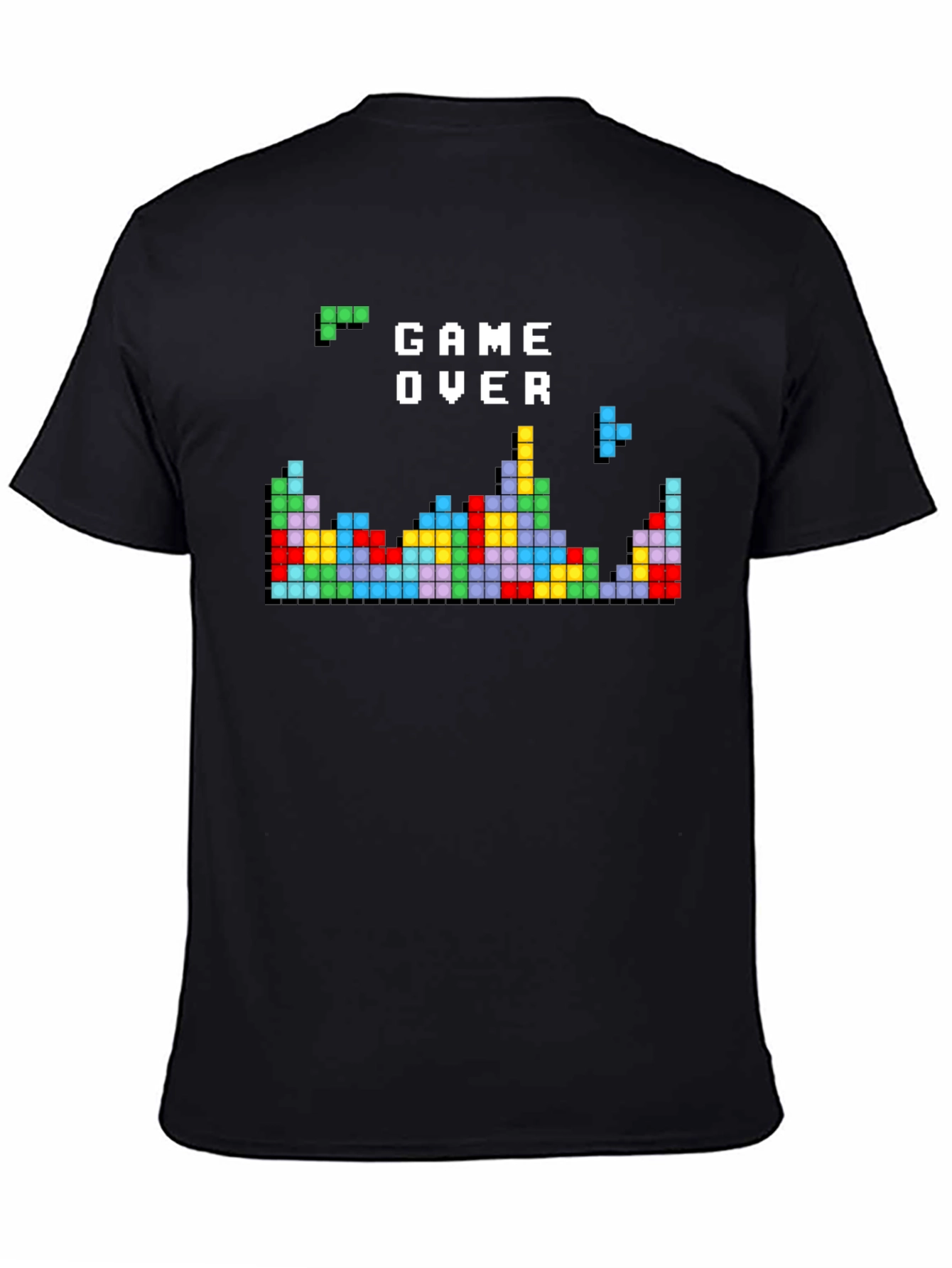 Game Over Tetris Style Black T-Shirt