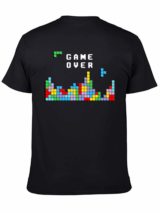 Game Over Tetris Style Black T-Shirt