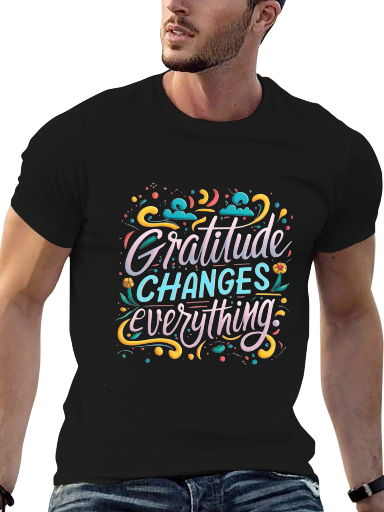 Gratitude Changes Everything Graphic Tee - Black