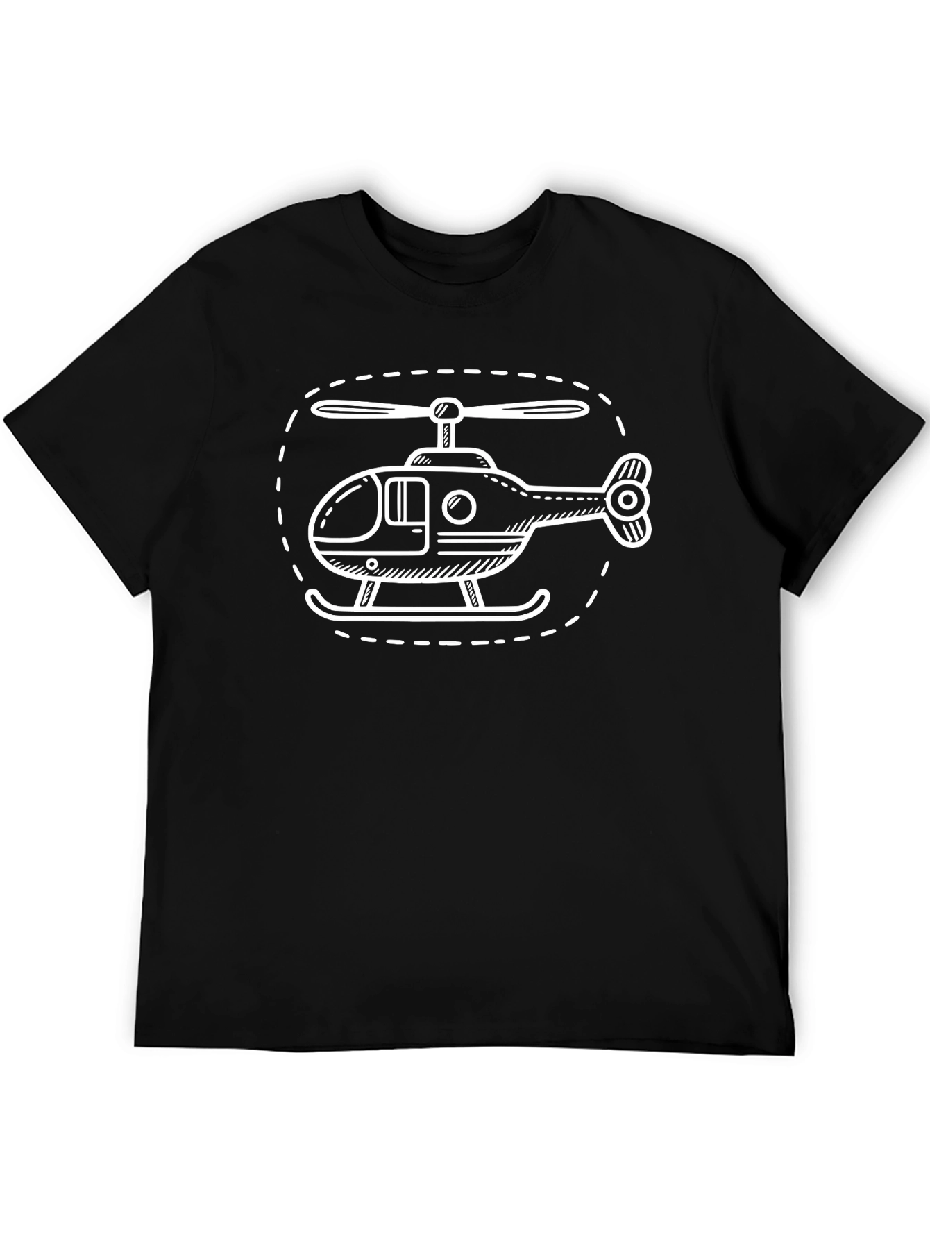 Helicopter Graphic Tee - Black Cotton Blend