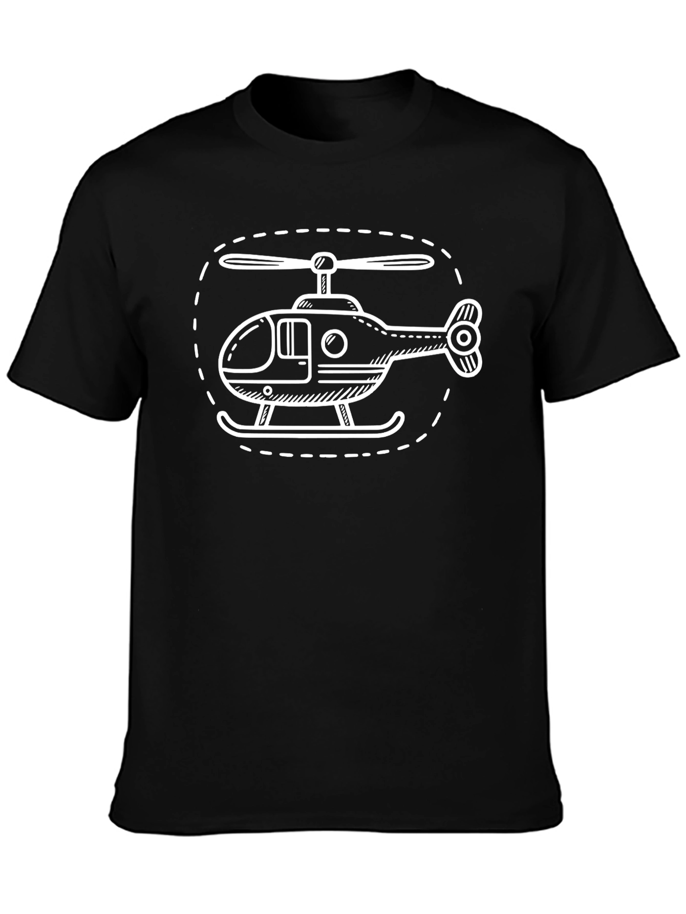 Helicopter Graphic Tee - Black Cotton Blend
