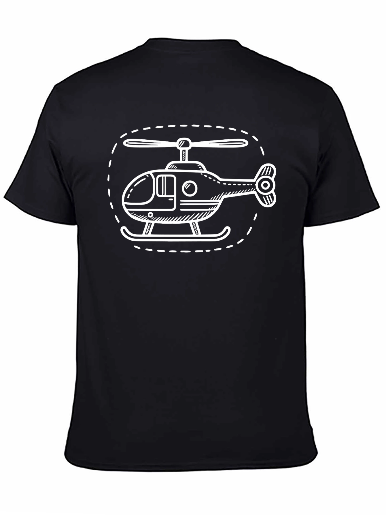 Helicopter Graphic Tee - Black Cotton Blend