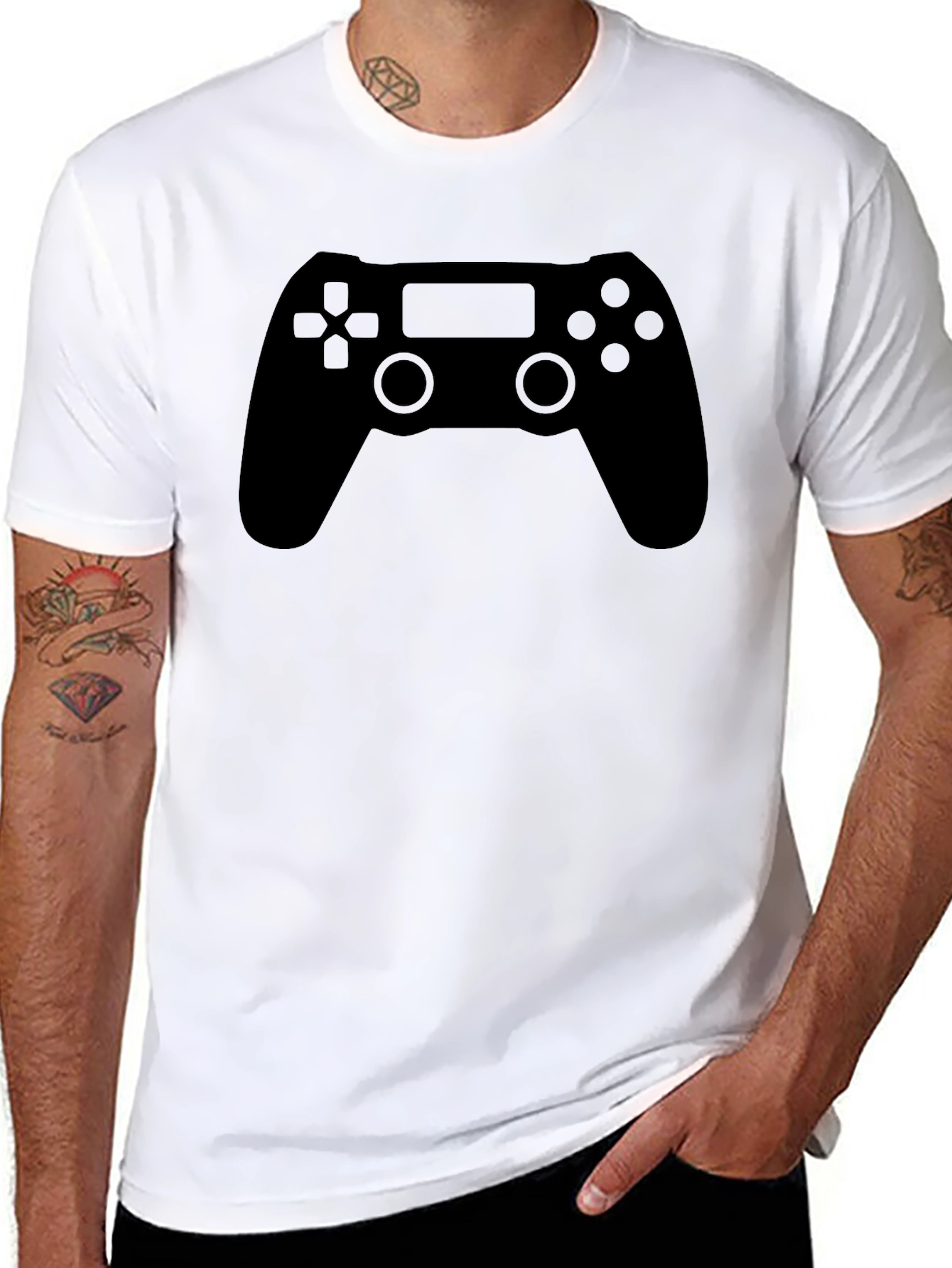 Gamer Style Black T-Shirt - Controller Design