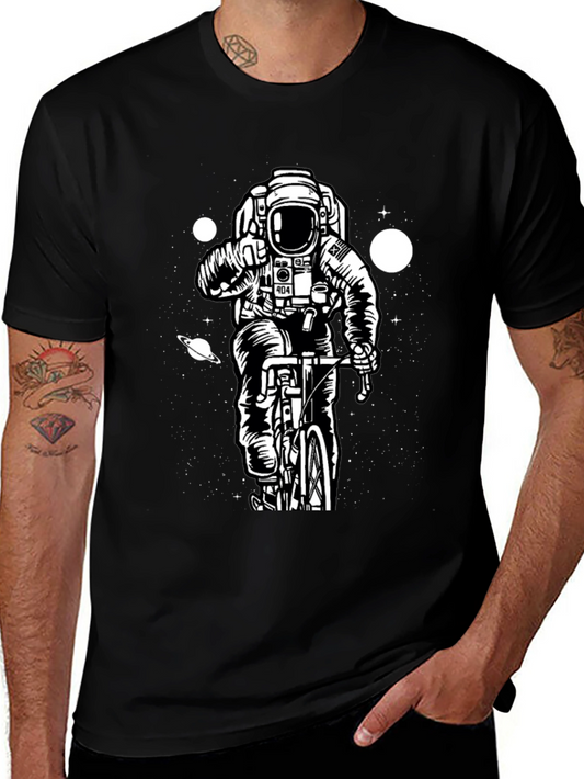 Astronaut Biker T-Shirt - Space Rider Design