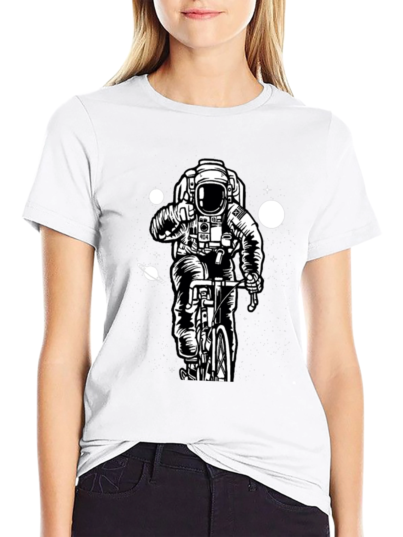 Astronaut Biker T-Shirt - Space Rider Design