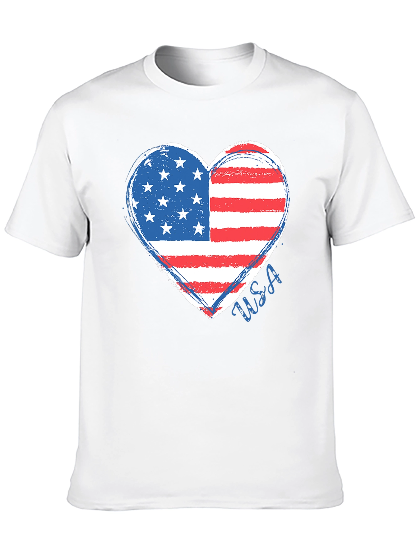 American Flag Heart Graphic T-Shirt