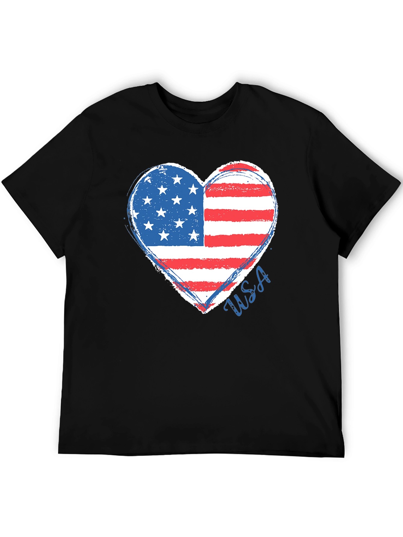 American Flag Heart Graphic T-Shirt