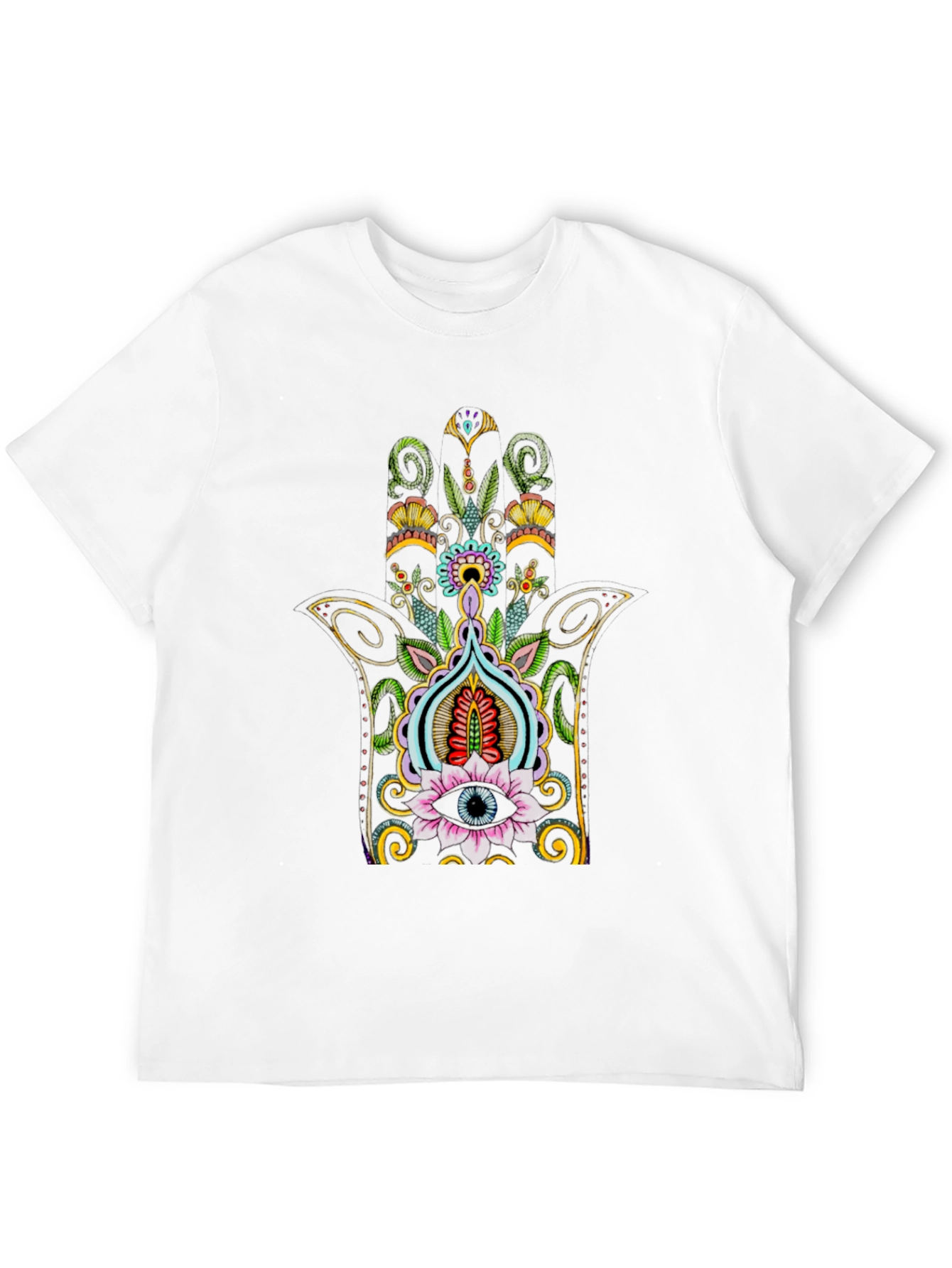 Hamsa Hand Eye Graphic Tee - Black