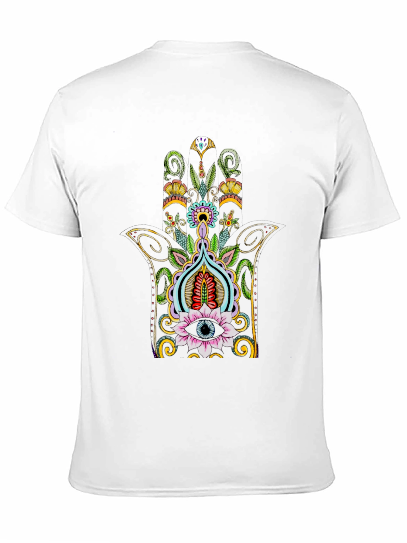 Hamsa Hand Eye Graphic Tee - Black