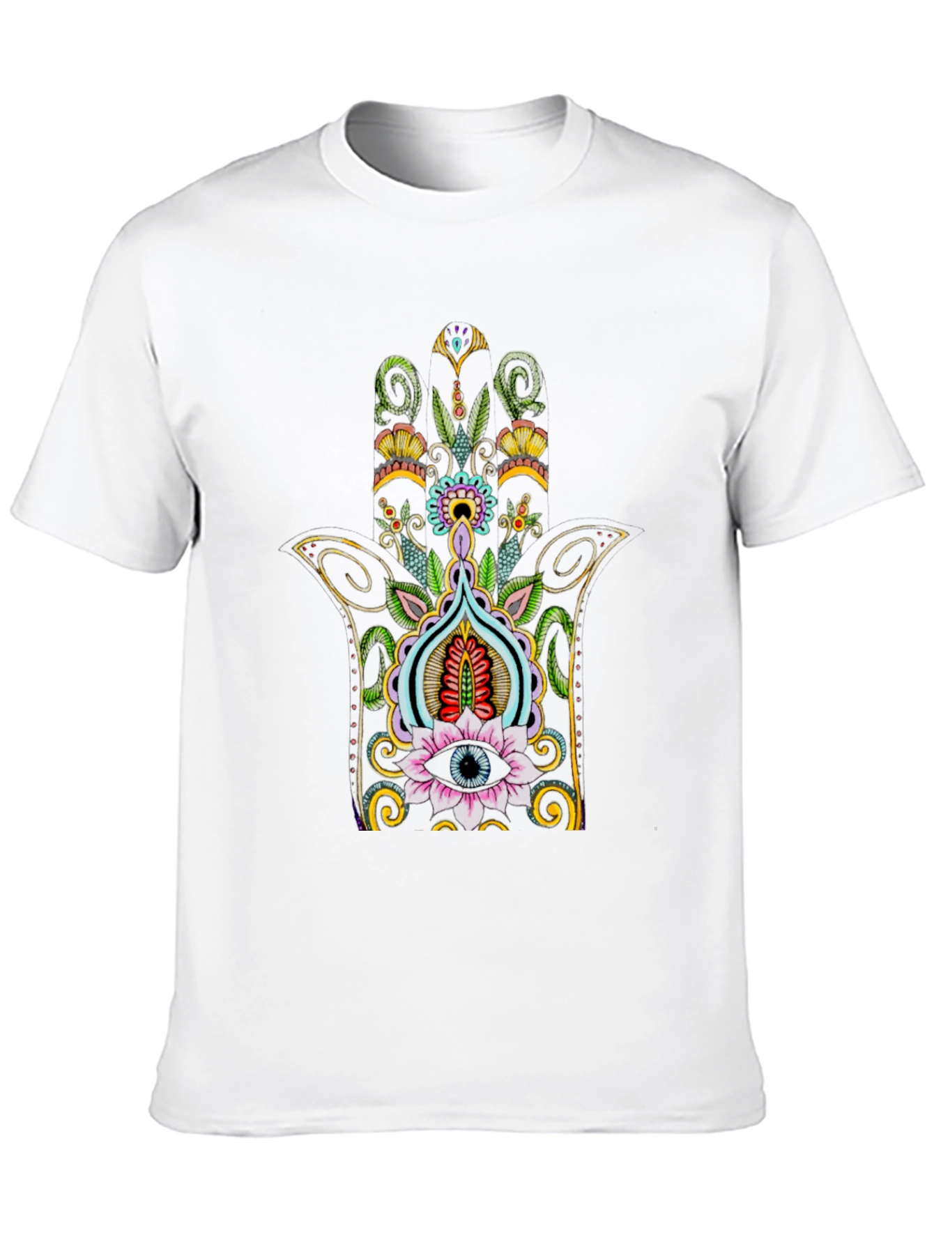 Hamsa Hand Eye Graphic Tee - Black