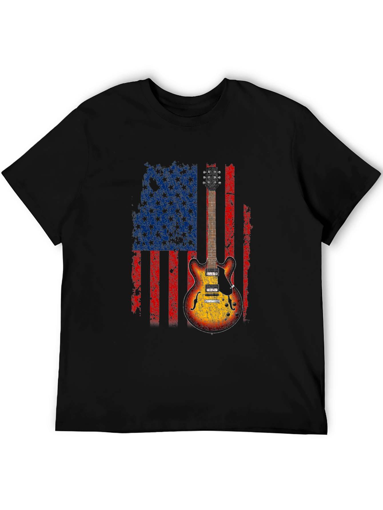 American Flag Guitar T-Shirt