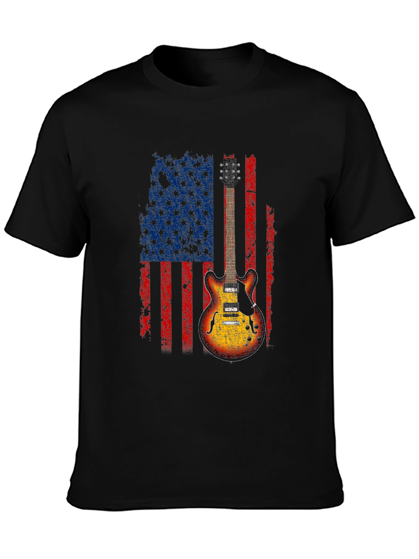 American Flag Guitar T-Shirt